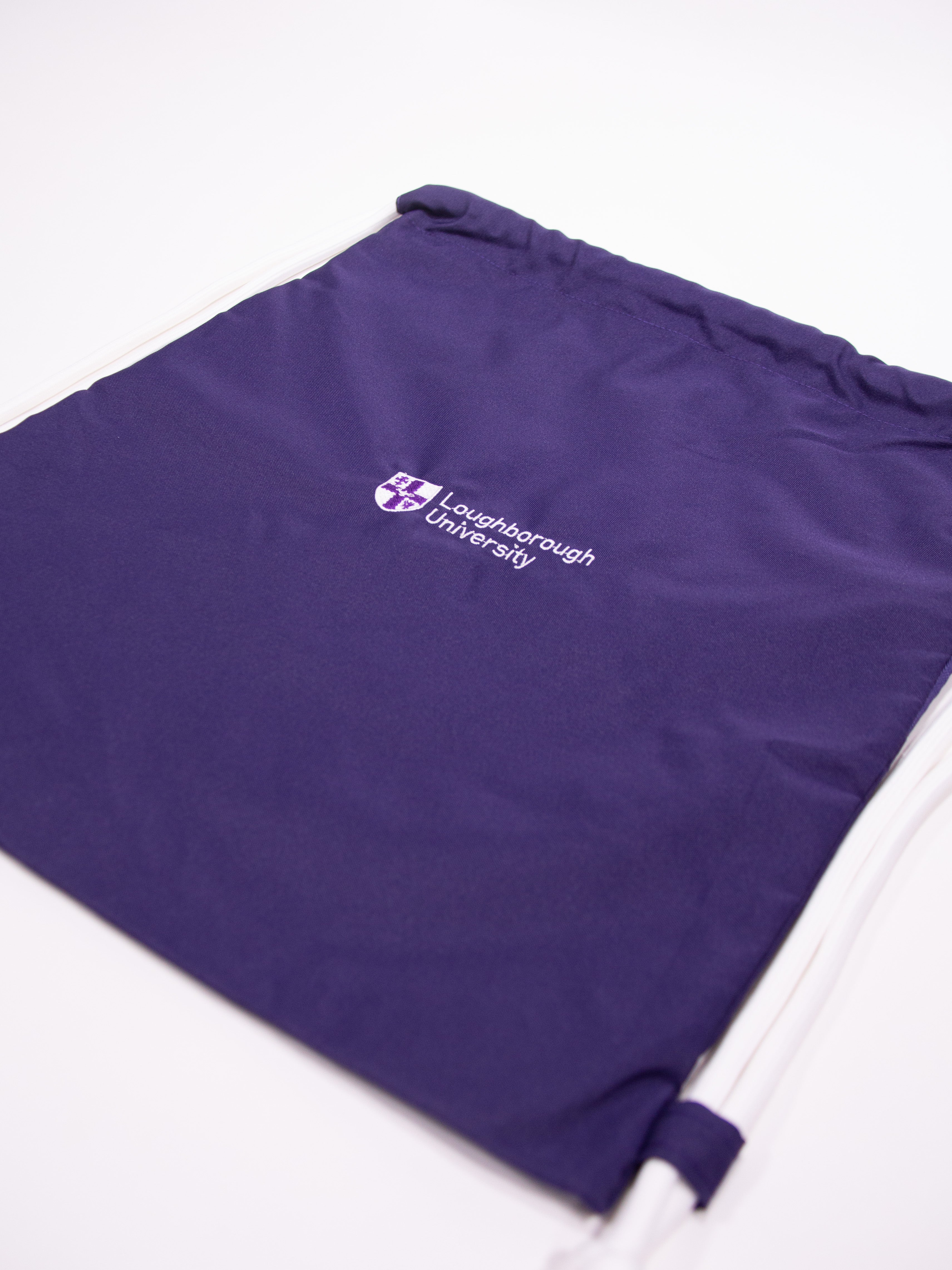 Drawstring Bag - Purple/White