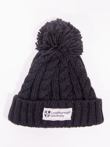 Cable Knit Beanie - Black