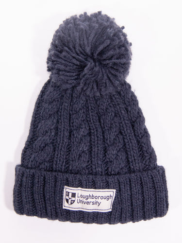 Cable Knit Beanie - Navy