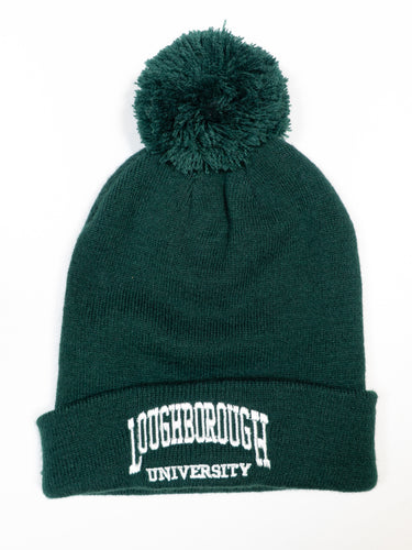 Pom Pom Beanie Bottle Green